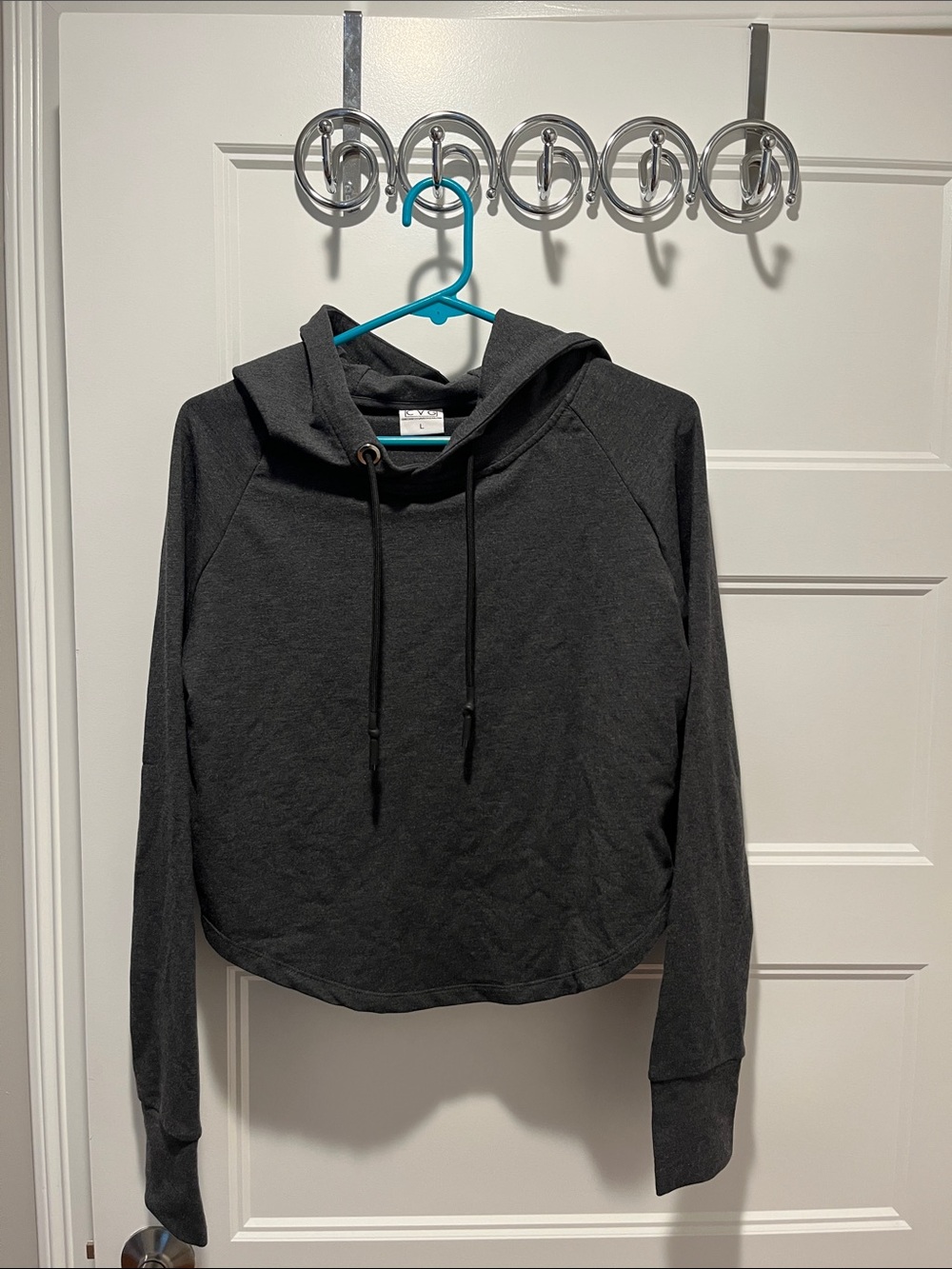 Constantly Varied Gear Charcoal Drawstring Crop Hoodie